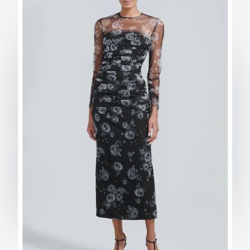 Lela rose ruched pencil dress